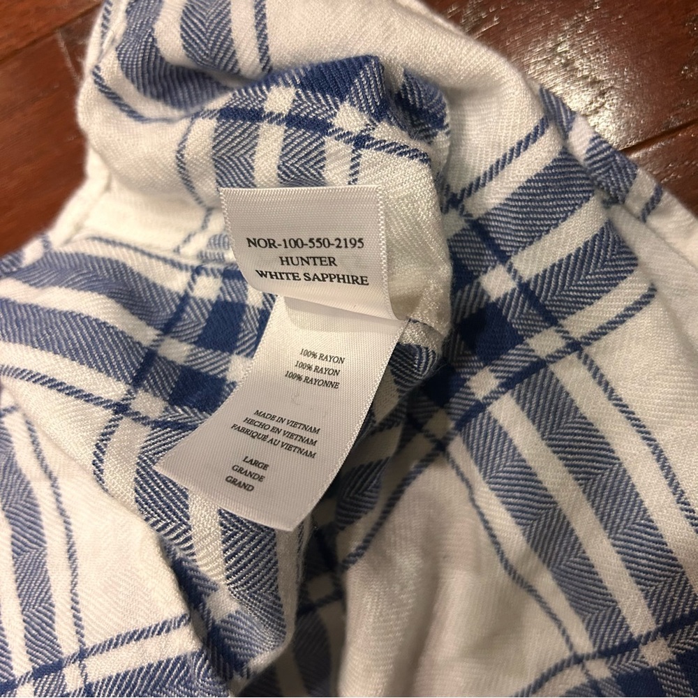 $188 Rails Hunter Shirt White Sapphire plaid shirt size large - Picture 8 of 10